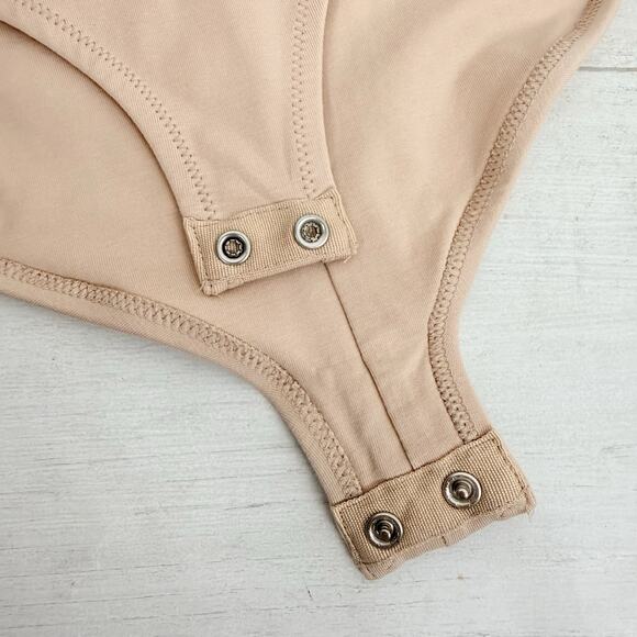 Pact Everyday Tank Bodysuit Organic Cotton Medium Beige Sustainable Minimalist - Picture 11 of 14